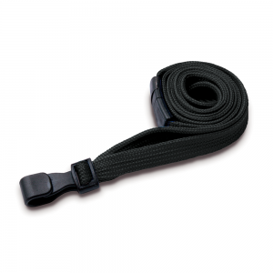 Black Lanyards with Breakaway and Plastic J Clip - Pack of 100