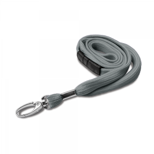 Grey Lanyards with Breakaway and Metal Lobster Clip - Pack of 100