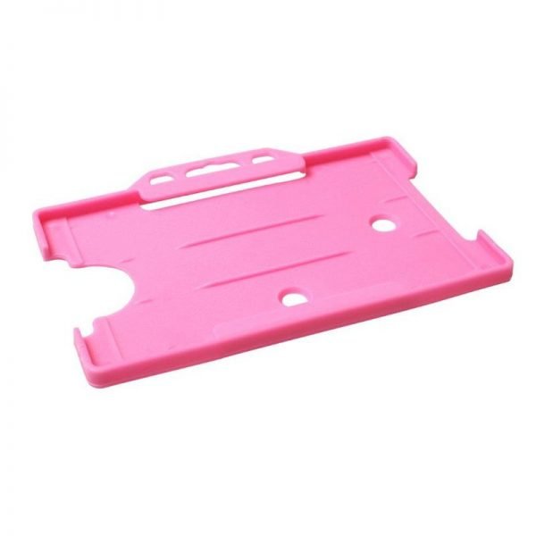 Pink Open Faced Biodegradable ID Card Holders - Landscape