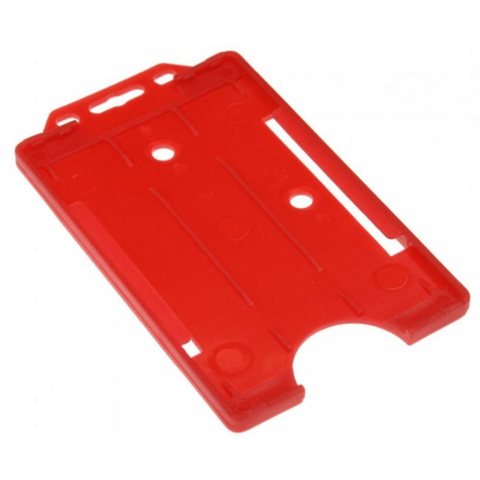 Red Open Faced Biodegradable Card Holders Portrait Pack of 100 Modulus Card Printers